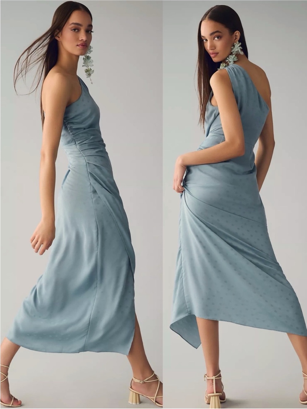 Favorite Daughter The Singles Table Dress Polka Dot Slate Blue Maxi
